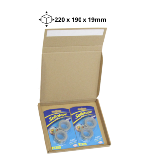 Brown Postal Box with Peel & Seal Tape <br> DL 220 x 190 x 19mm