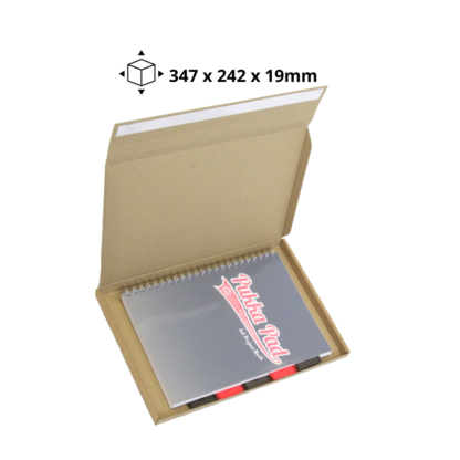 Brown Postal Box with Peel & Seal Tape <br> C4/A4 347 x 242 x 19mm